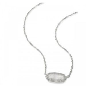 Kendra Scott Silver Elisa Pendant Necklace in Slate